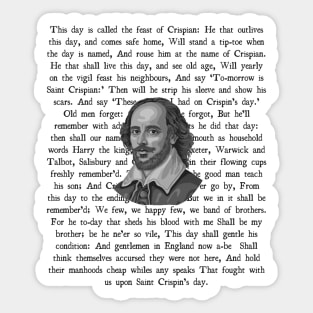 Shakespeare Saint Crispin Speech Sticker